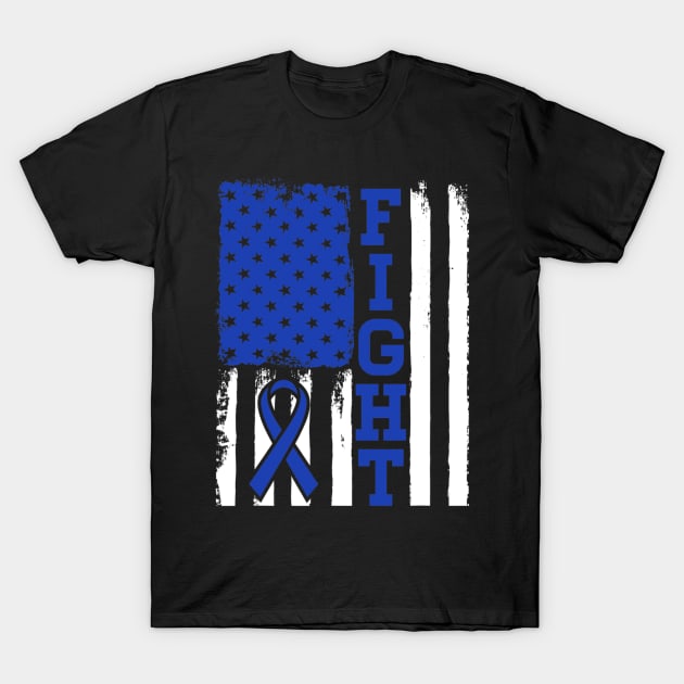 Fight Flag Colon Cancer Fighter T-Shirt by eldridgejacqueline